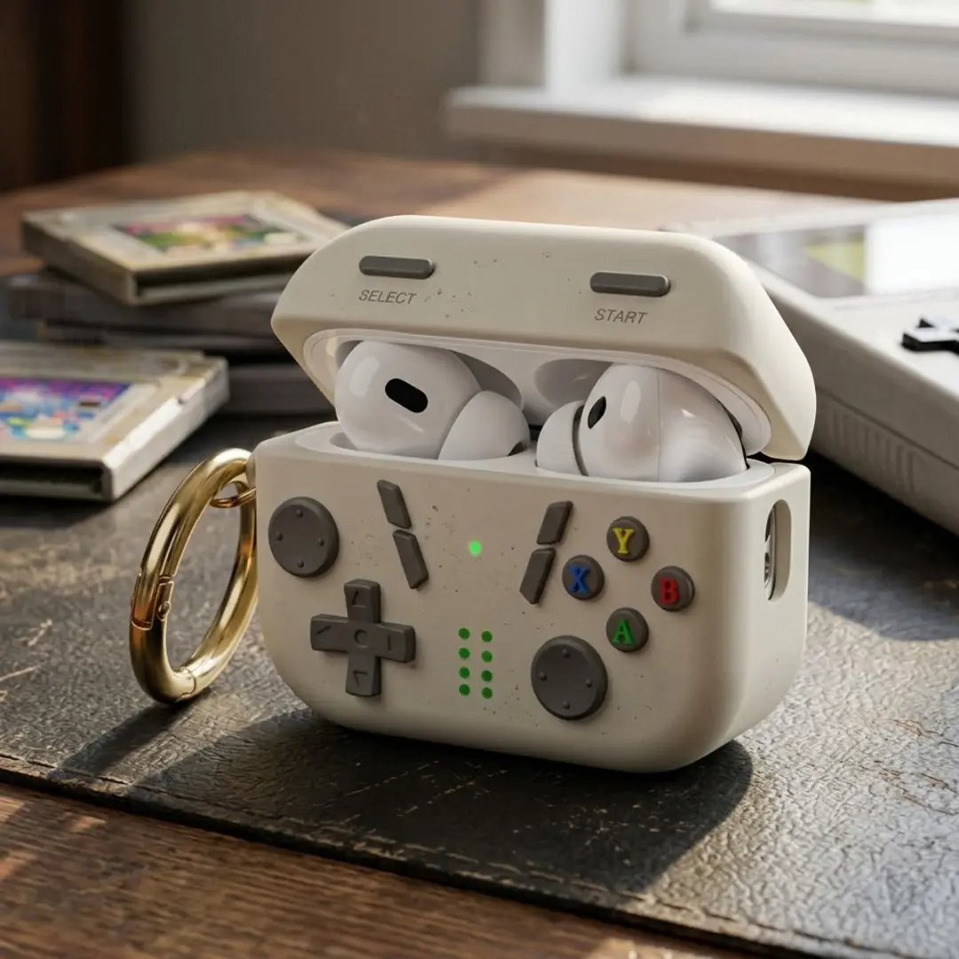 NUVEX AirPods 4 Beige Oordopjeshoes - Game Controller Design