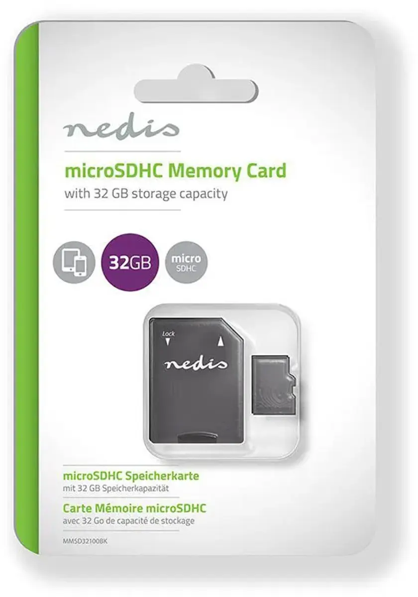 Nedis microSDHC MMSD32100BK 32GB - 100MB/s Lezen
