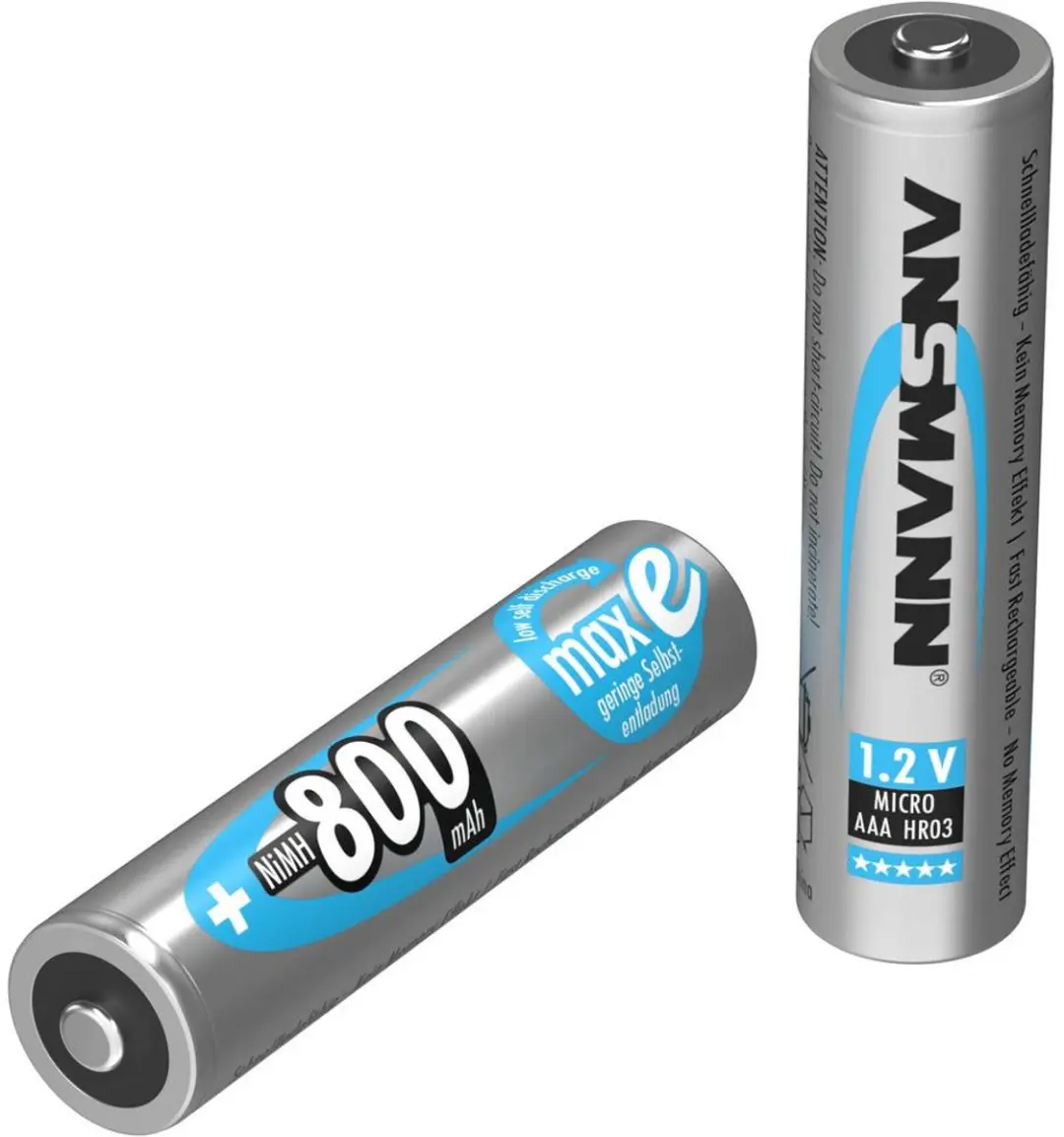 Ansmann maxE HR03 Oplaadbare AAA Batterij 800mAh - 6 Stuks - afbeelding 6 van 6