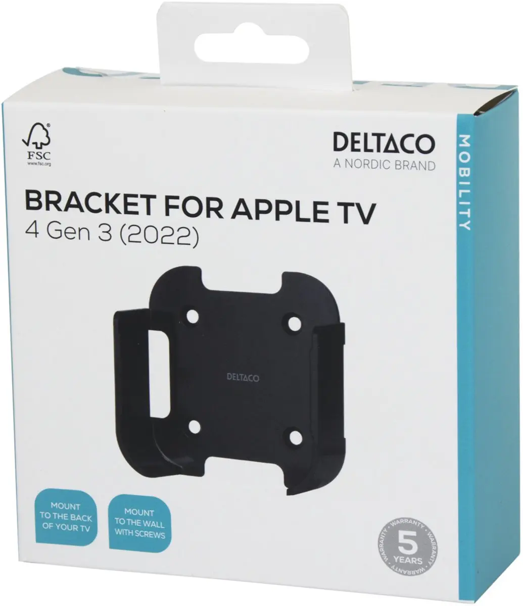 Deltaco Apple TV 4K Gen 3 Houder - Zwart