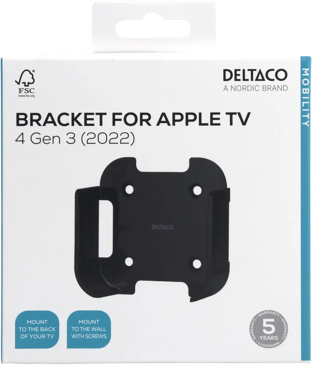 Deltaco Apple TV 4K Gen 3 Houder - Zwart