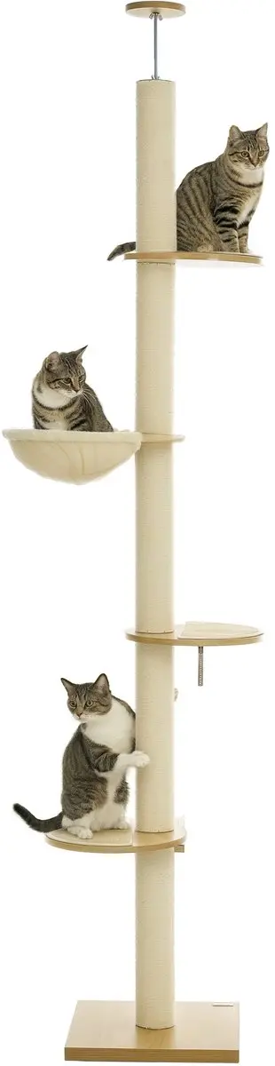 Pawhut Kratzbaum Eiche+Cremeweiß 230-250cm
