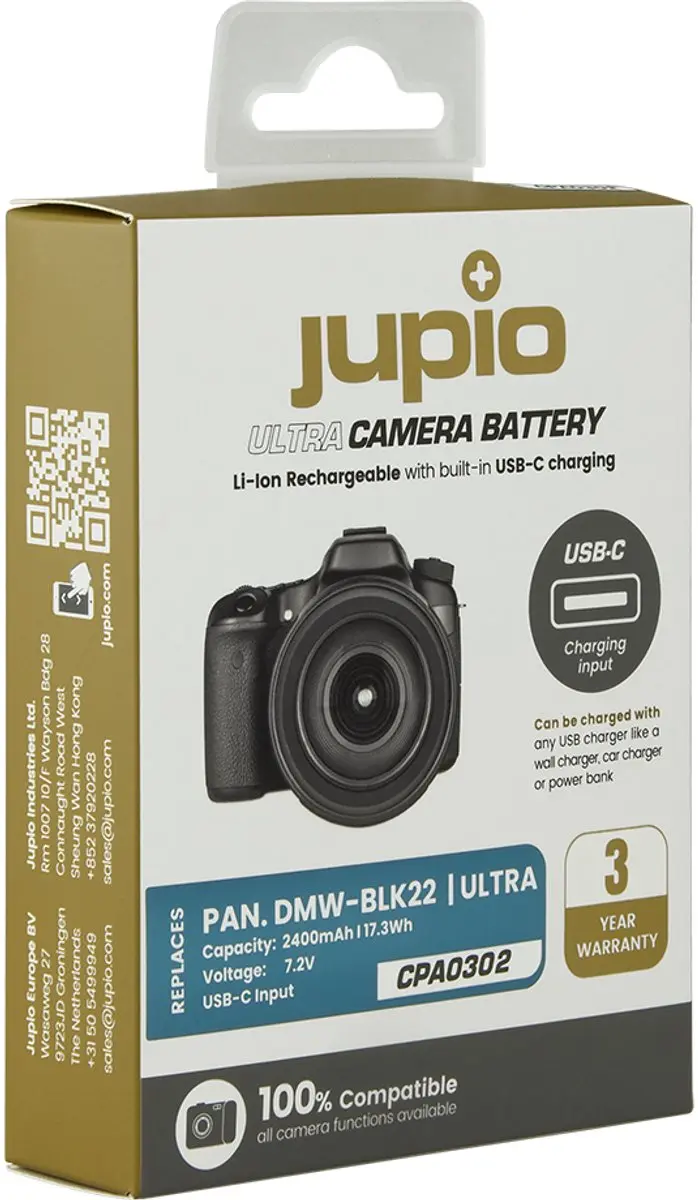 Jupio DMW-BLK22 Ultra C Accu 2400mAh - Systeemcamera