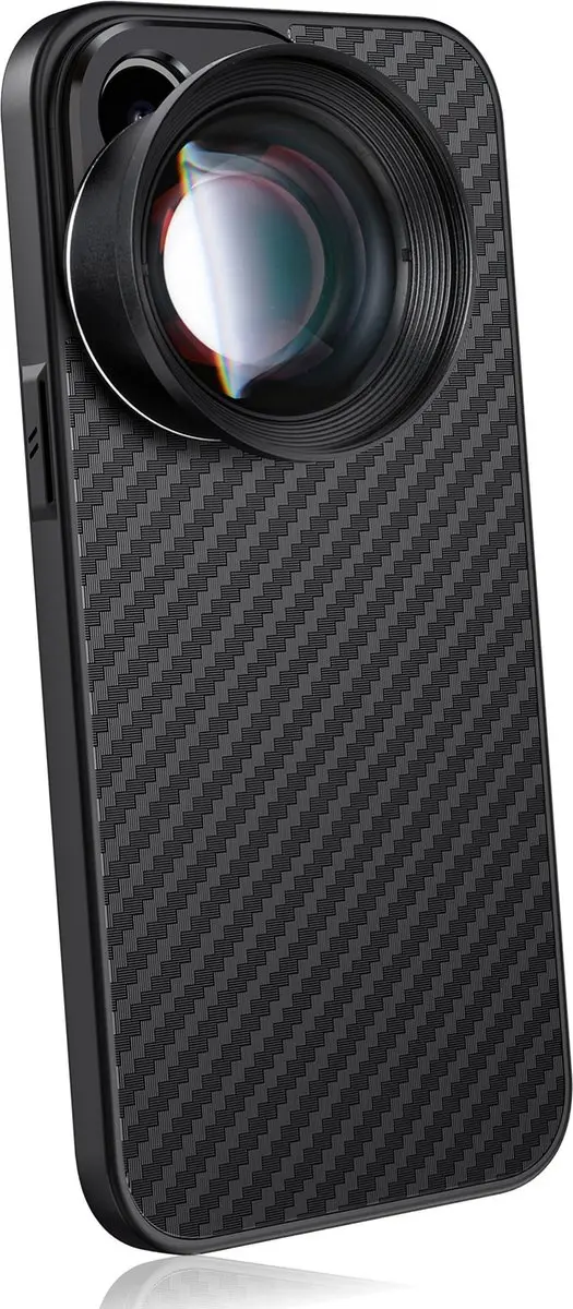 MOJOGEAR 17mm Lenscase iPhone 15 Pro Max - Carbon Zwart