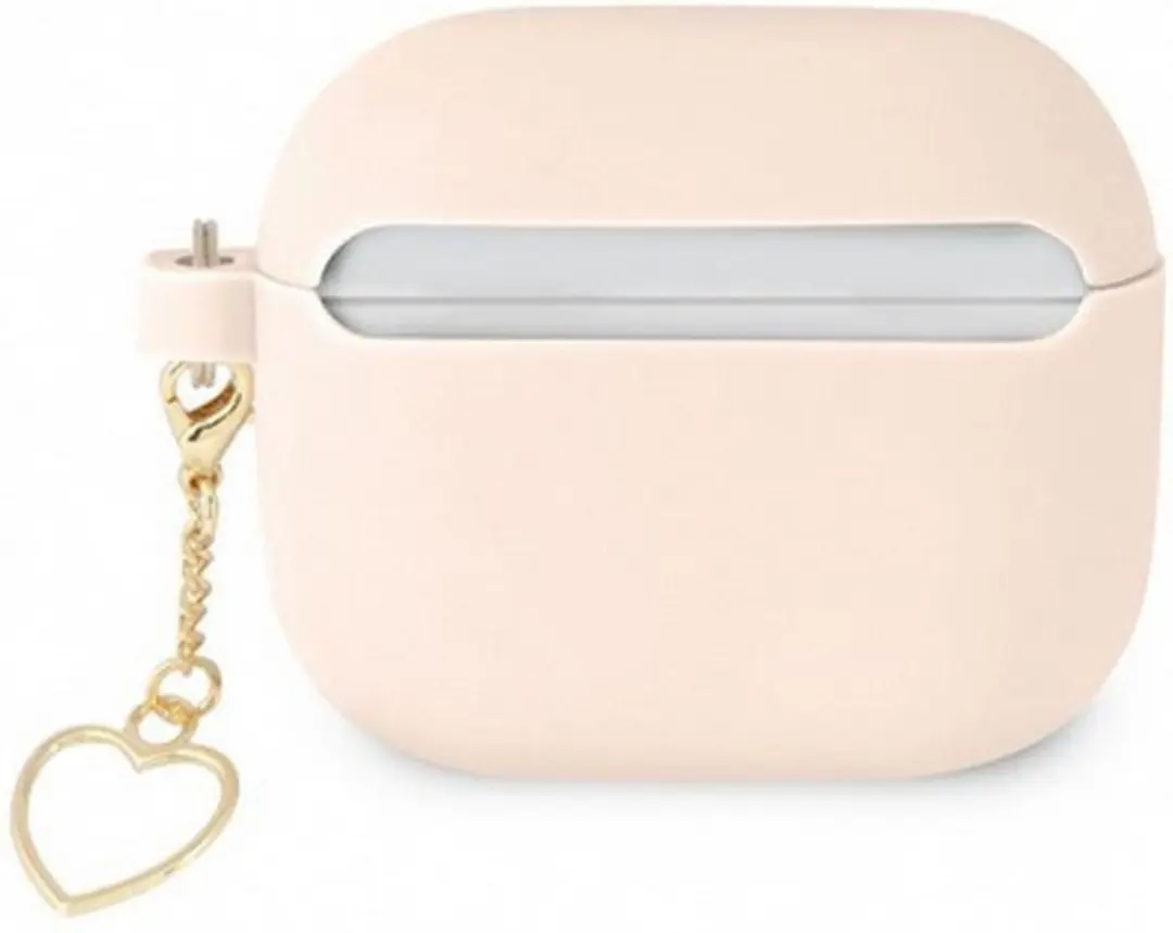GUESS Silicone Heart Charm Case Apple AirPods 3 - Roze