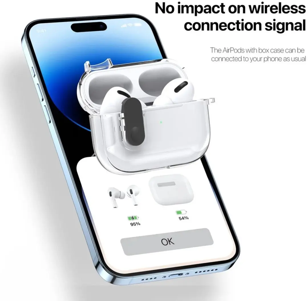 Dux Ducis PECL Hoesje AirPods 4 - Aluminium Haak - Blauw Transparant