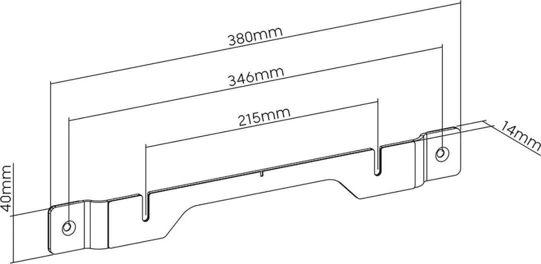 Nedis SBMT57BK Soundbarbeugel - Zwart - tot 2 kg