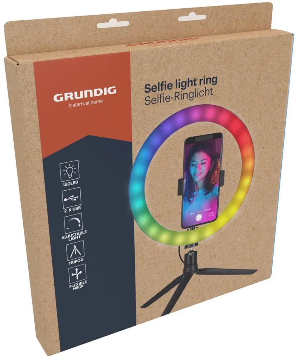 Grundig Selfie Ring Light MENOHO13820/004 - 25cm - Meerkleurig - afbeelding 6 van 6