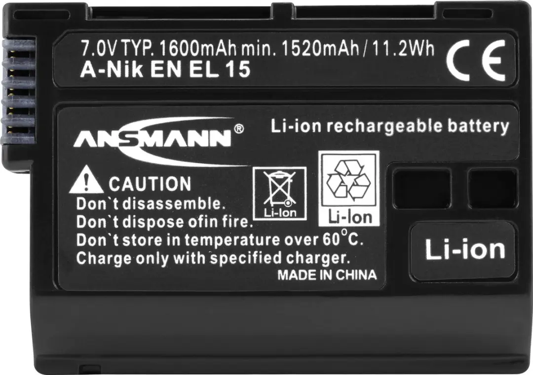 Ansmann Accu Nikon EN-EL15 1600mAh - 1400-0043 - afbeelding 6 van 6