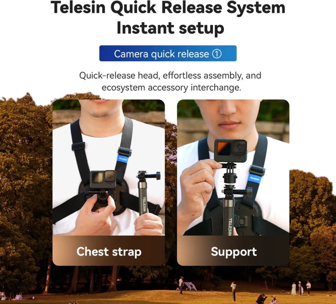 Telesin S2-CGP-01 Chest Mount - Action Cam Bevestiging - Zwart