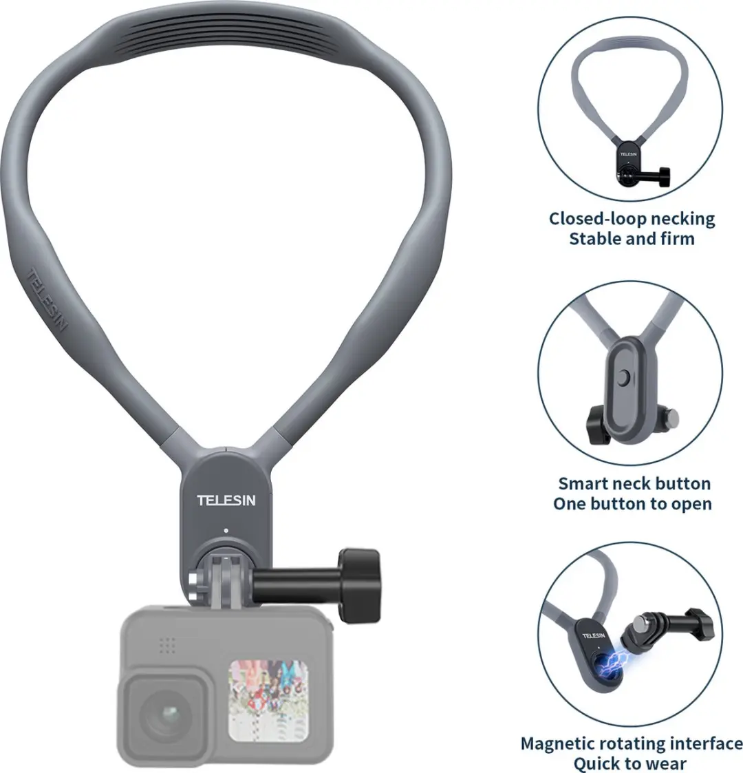 Telesin GP-TE-HNB-001 Neck Mount - GoPro Houder - Grijs