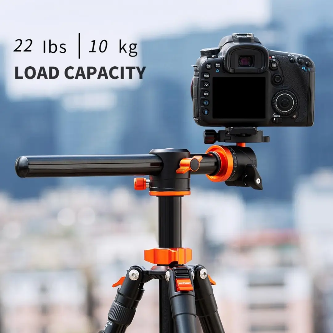K&F Concept SA254T2 Statief - 4 Secties - Oranje/Zwart - afbeelding 6 van 6