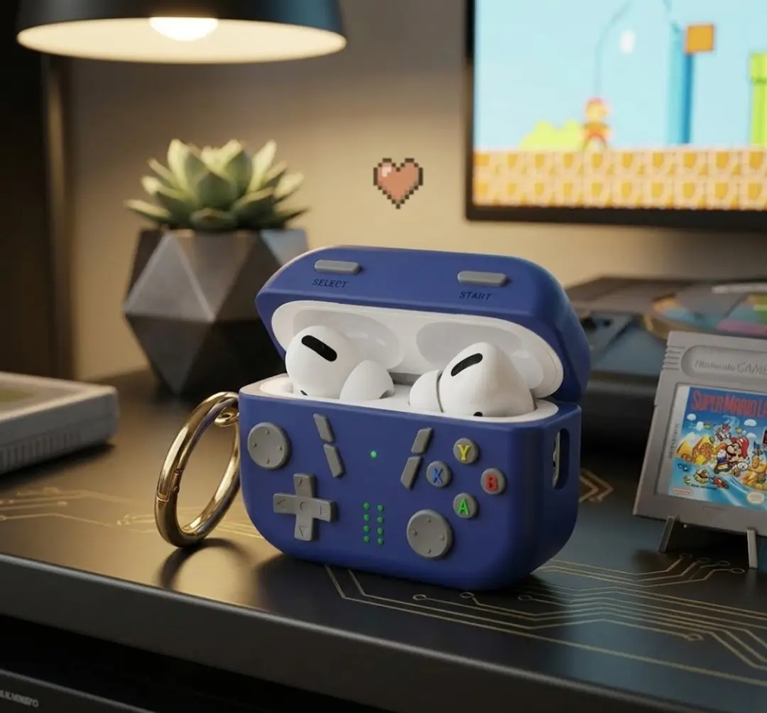 NUVEX Middernacht Blauw AirPods 4 Hoesje - Game Controller Design