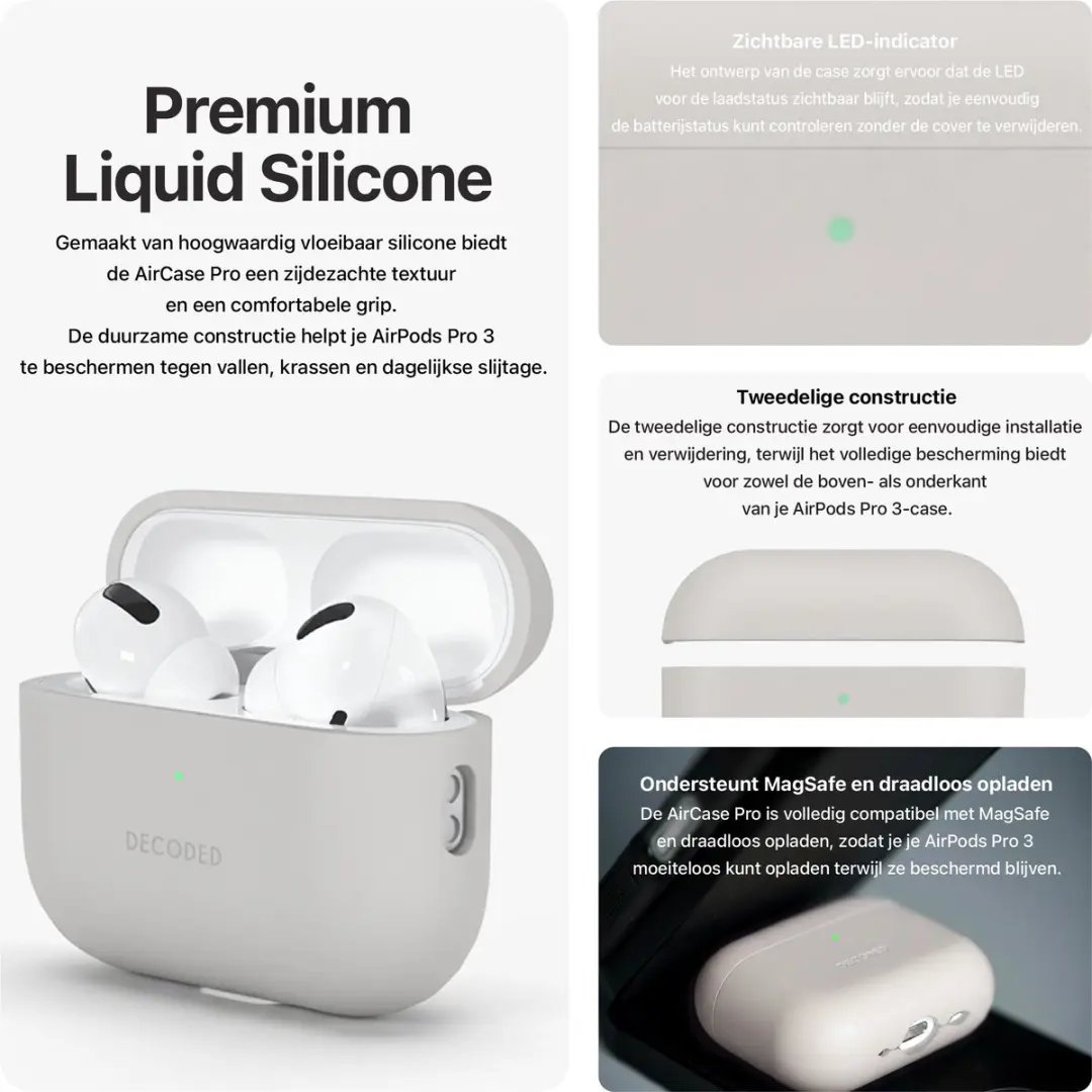 Decoded Siliconen Hoesje AirPods Pro 3 - Grijs