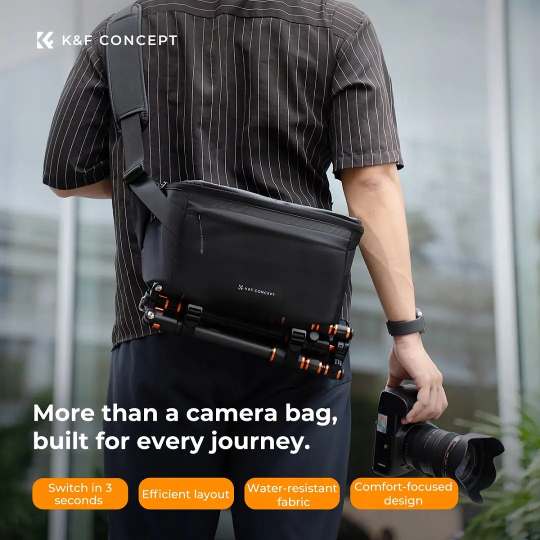 K&F Concept Nature Wander Sling Fototas 10L - Zwart