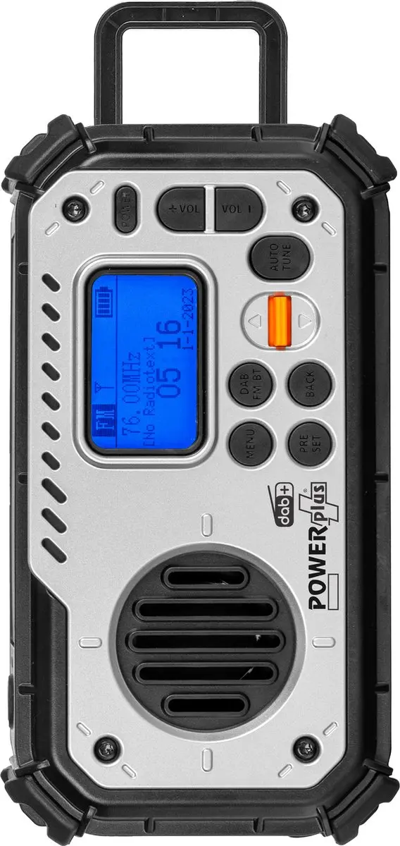 Powerplus Bison Noodradio - DAB+/FM, Bluetooth, Powerbank 5W - Zwart/Zilver - afbeelding 6 van 6