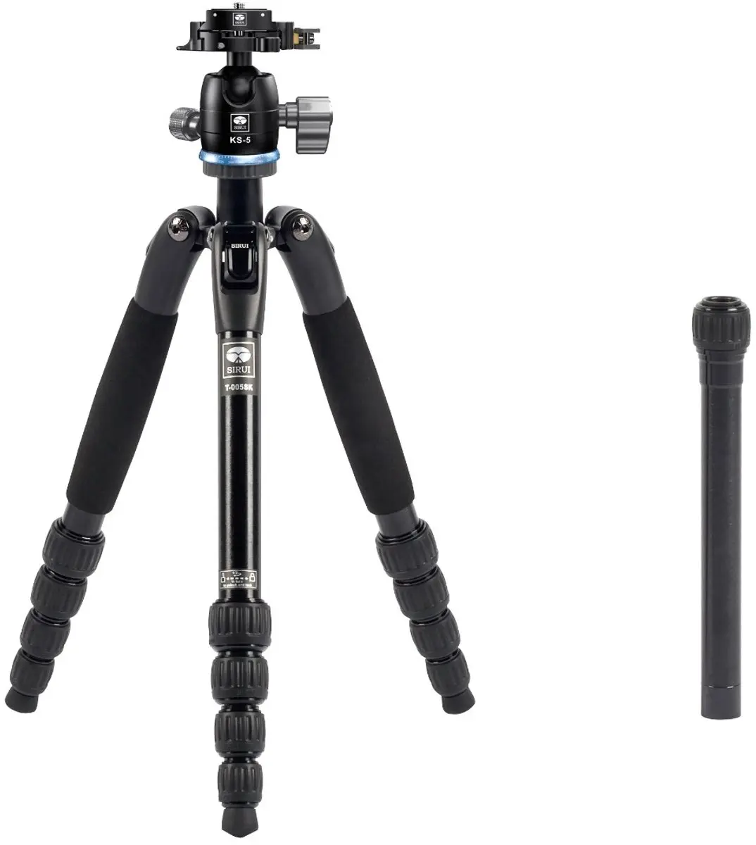 Sirui T-005SK Aluminium Statief + KS-5 Balhoofd - 10 kg - Zwart