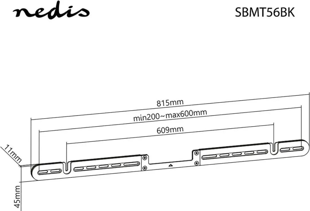 Nedis SBMT56BK Soundbarbeugel - Sonos Arc - Zwart