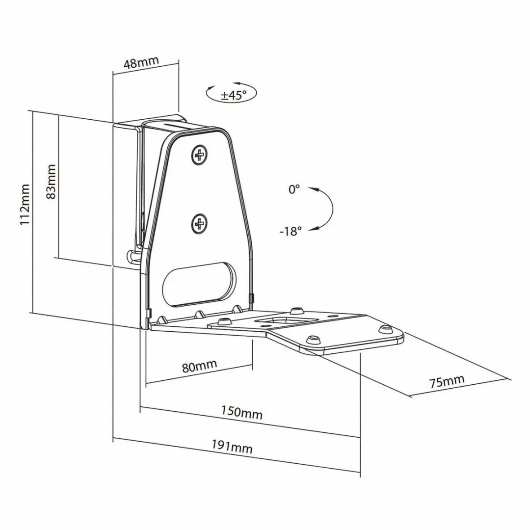 Nedis SPMT5900BK Speakerbeugel - Sonos Era 300 - Wand - 5kg - Zwart