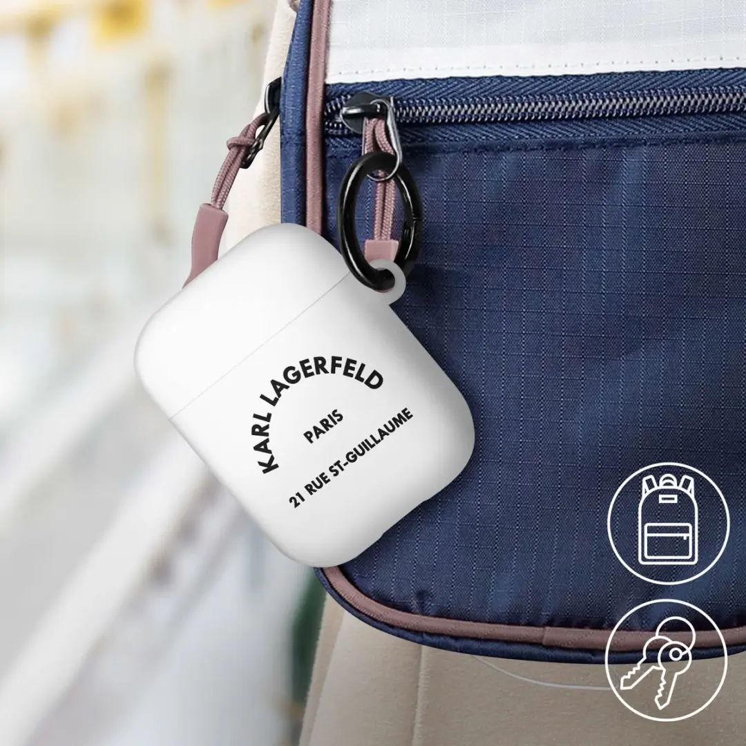Karl Lagerfeld 21 Rue de St-Guillaume AirPods Hoesje - KLACA2SILRSGWH - Wit