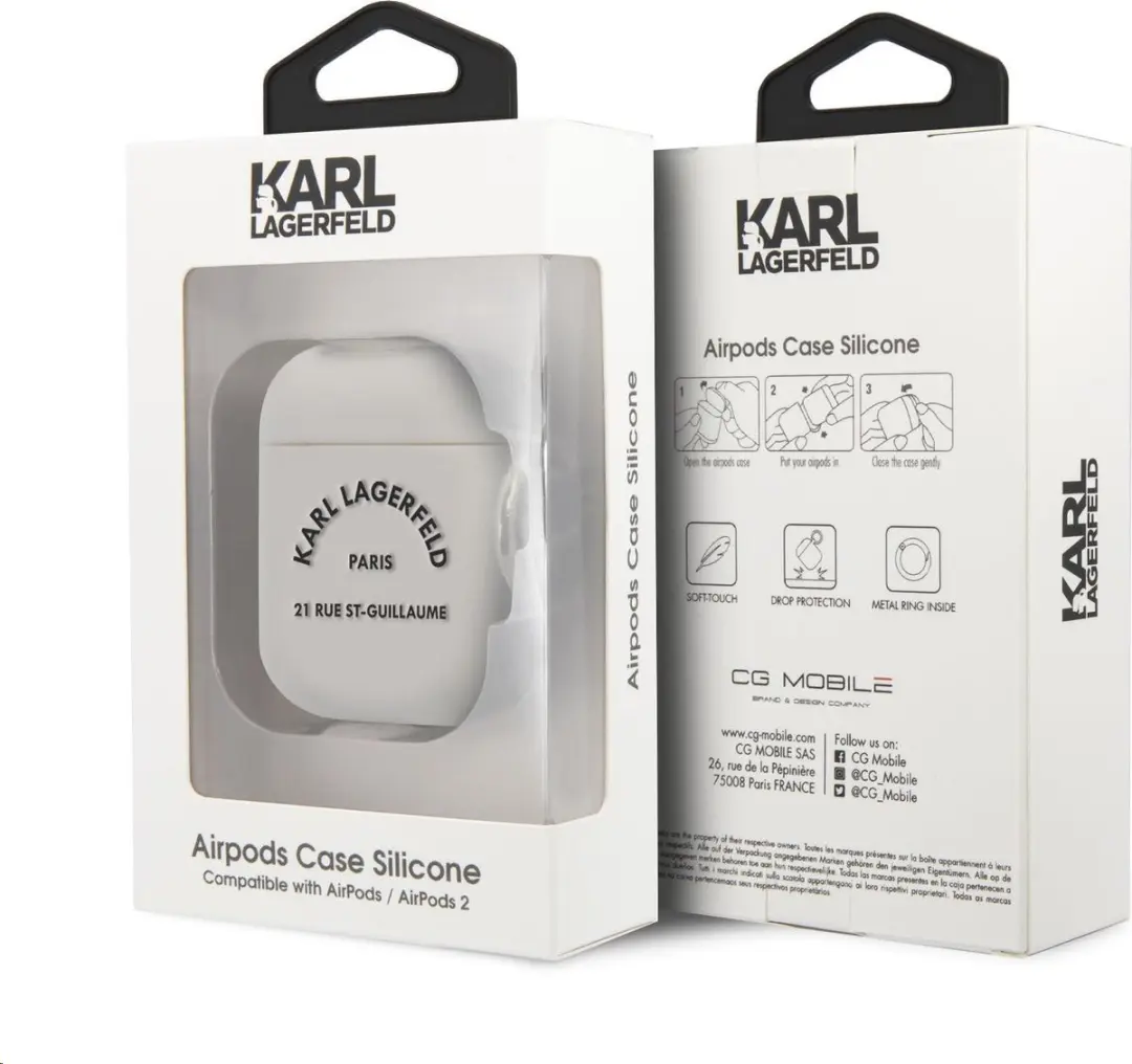 Karl Lagerfeld 21 Rue de St-Guillaume AirPods Hoesje - KLACA2SILRSGWH - Wit