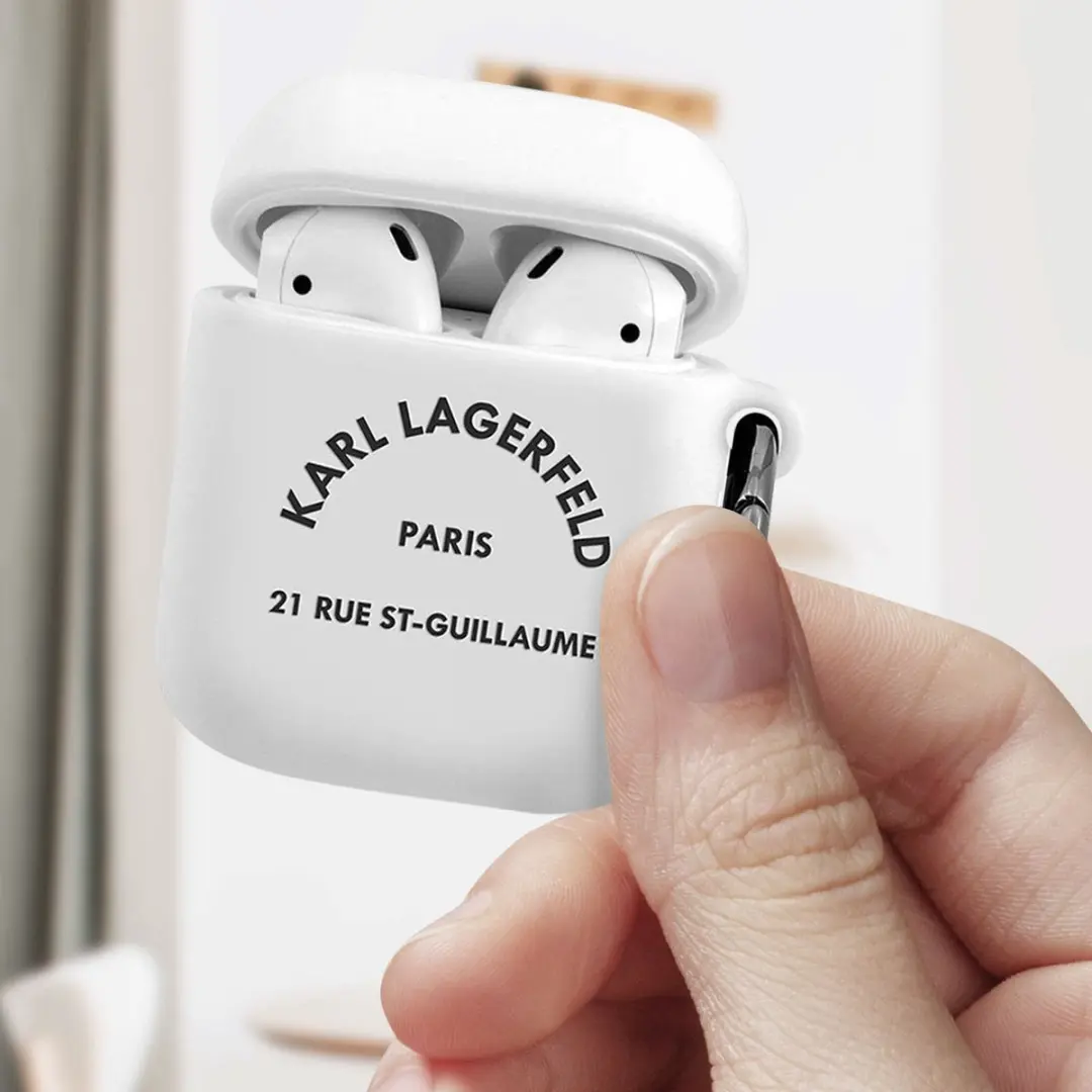Karl Lagerfeld 21 Rue de St-Guillaume AirPods Hoesje - KLACA2SILRSGWH - Wit