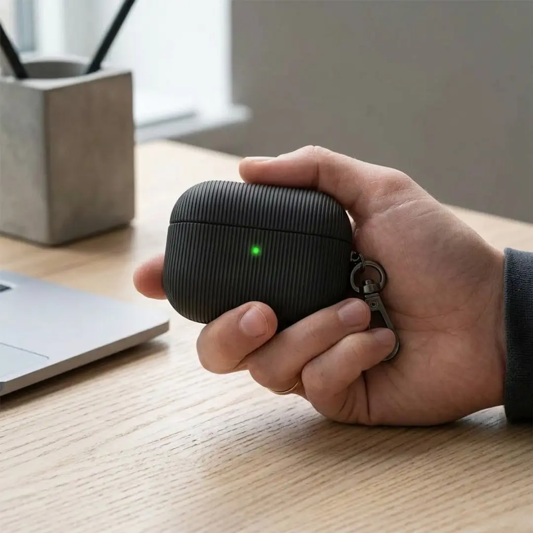 NUVEX Luxe Geribd Hoesje AirPods Pro 3 - Zwart
