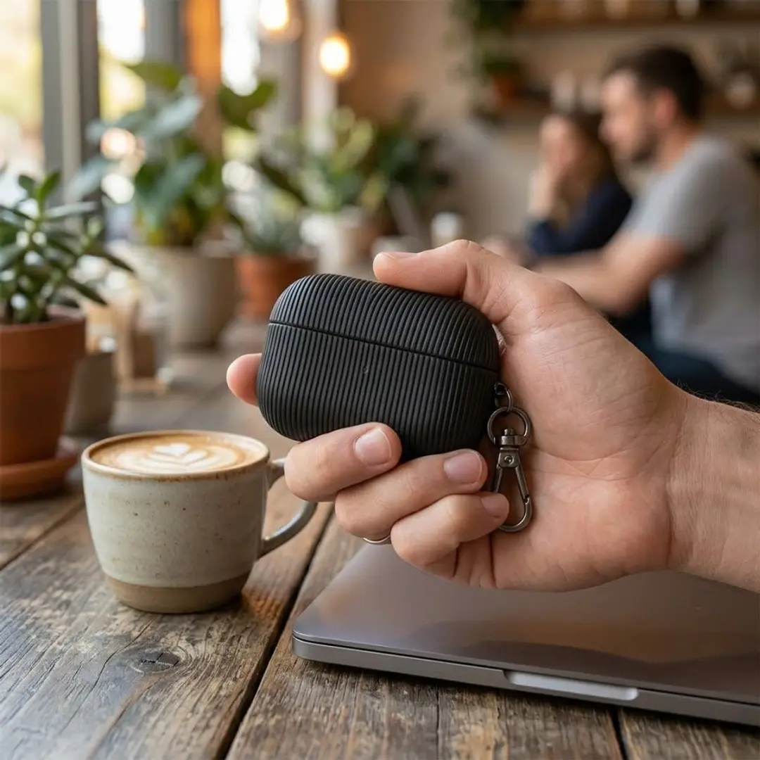 NUVEX Luxe Geribd Hoesje AirPods Pro 3 - Zwart