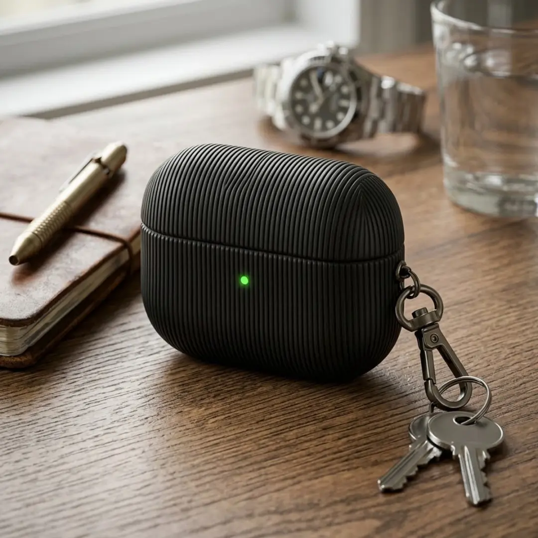NUVEX Luxe Geribd Hoesje AirPods Pro 3 - Zwart