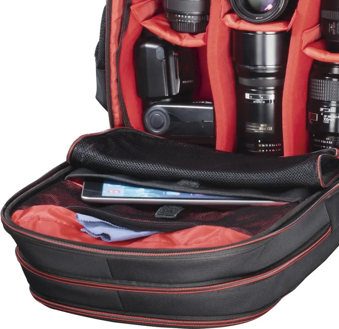Hama Camera-trolley Miami 139854 - XL - 5 Lenzen - Zwart/Rood - afbeelding 2 van 6
