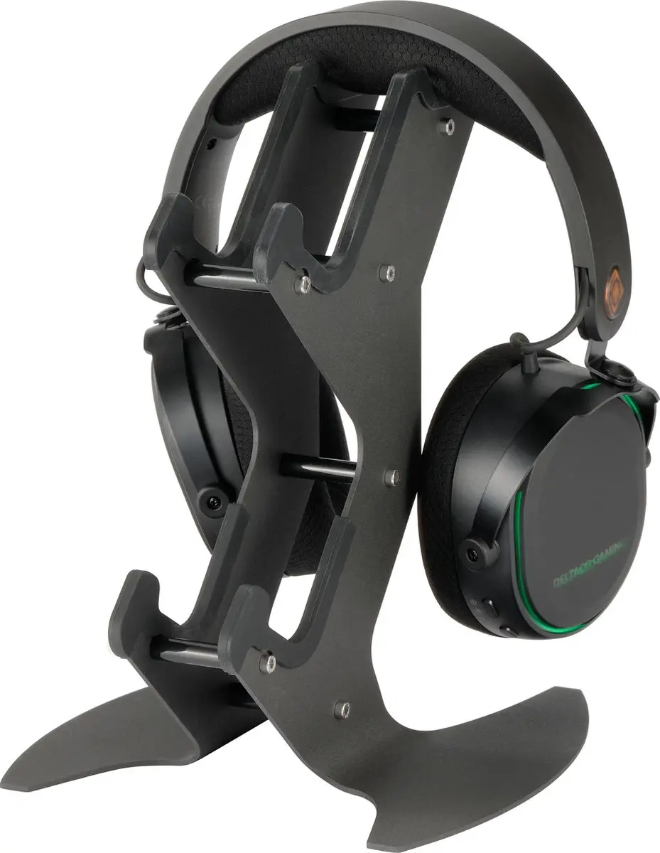 Deltaco GAM-143 Gaming Standaard - 2 Controllers + Headset - Zwart - afbeelding 6 van 6
