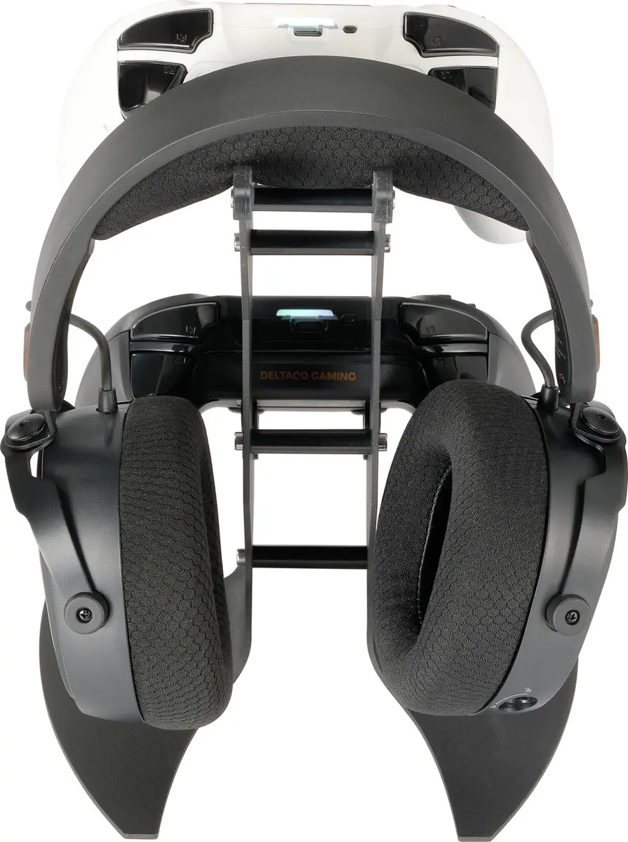 Deltaco GAM-143 Gaming Standaard - 2 Controllers + Headset - Zwart