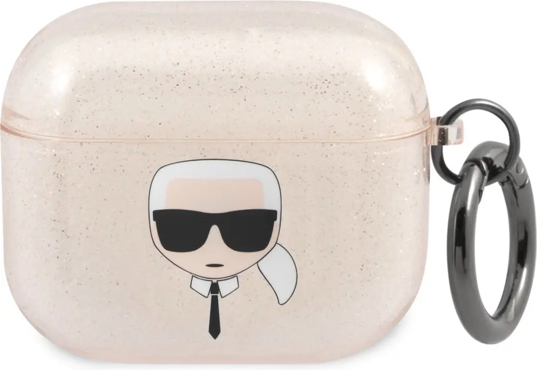 Karl Lagerfeld Karl's Head Silicone Glitter Case AirPods 3