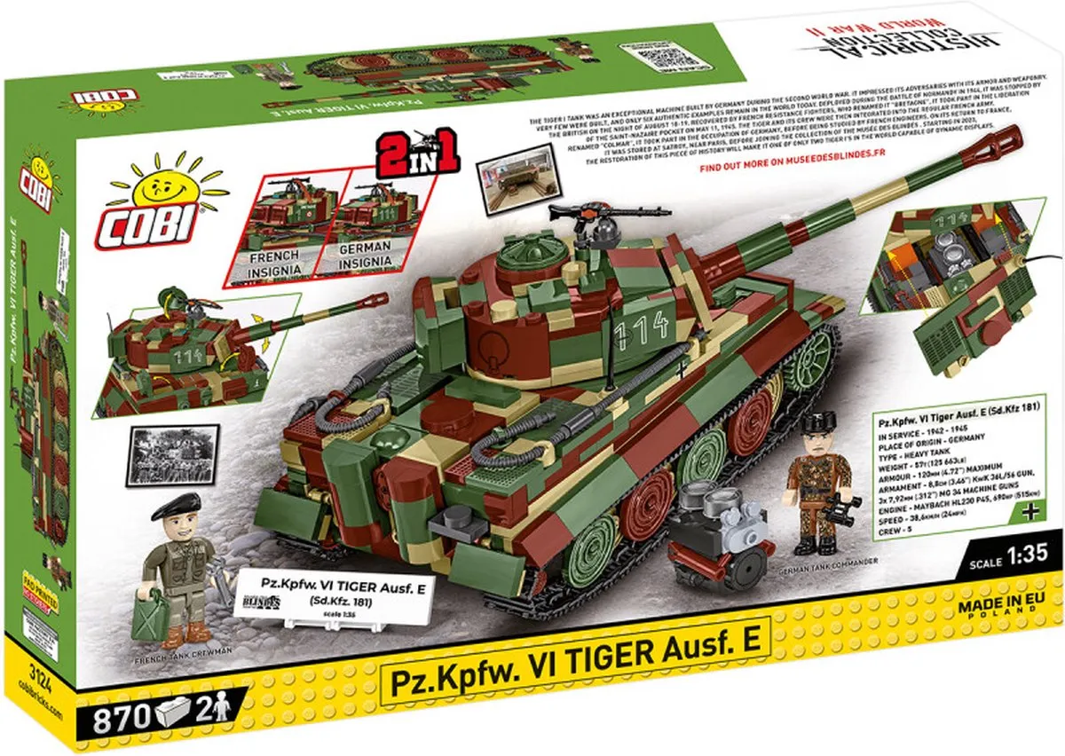 Cobi Pz.Kpfw. VI Tiger Ausf. E - 870 Onderdelen - Meerkleurig