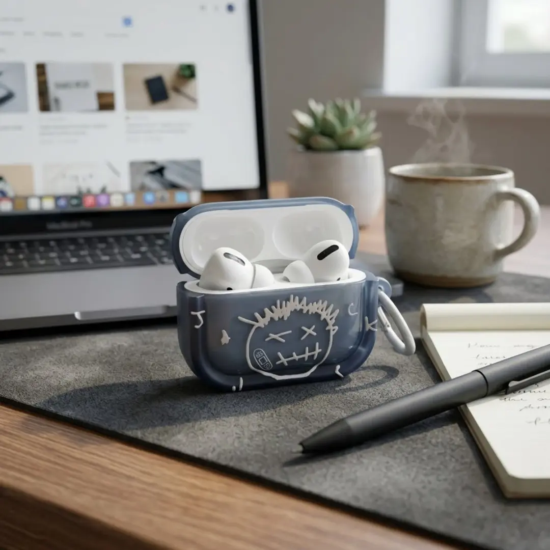 NUVEX AirPods Pro 2 Hoesje - Grijs Blauw Transparant