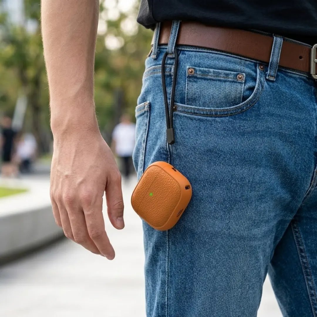 NUVEX AirPods 4 Hoesje - Oranje - Inclusief reinigingsset