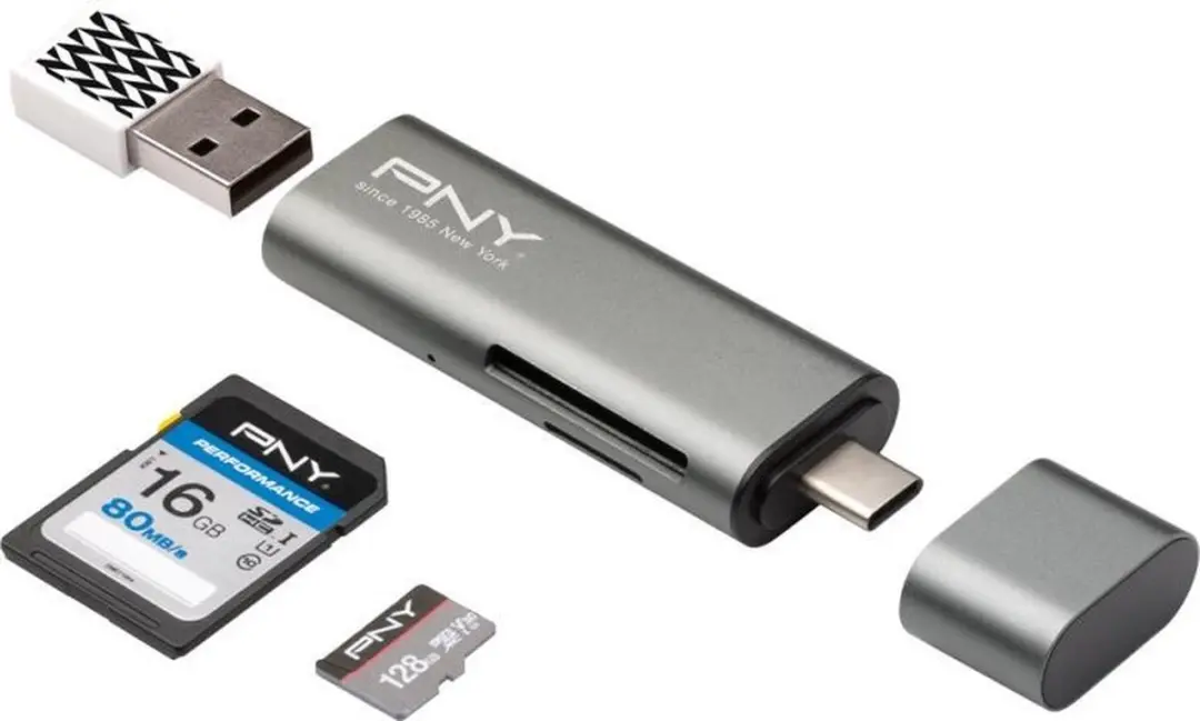 PNY R-TC-UA-3N1E01-RB USB-C Geheugenkaartlezer