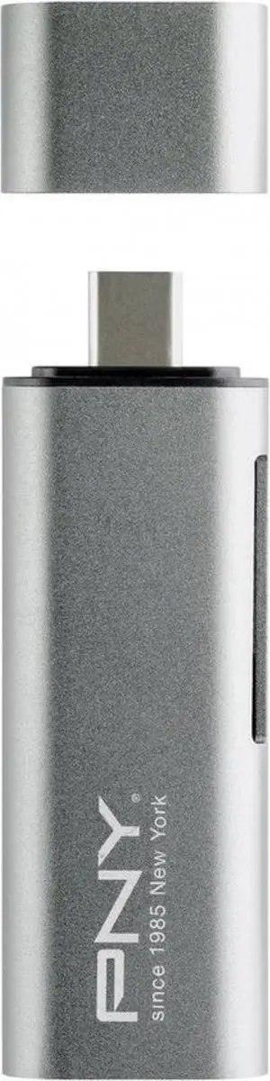 PNY R-TC-UA-3N1E01-RB USB-C Geheugenkaartlezer - Grijs
