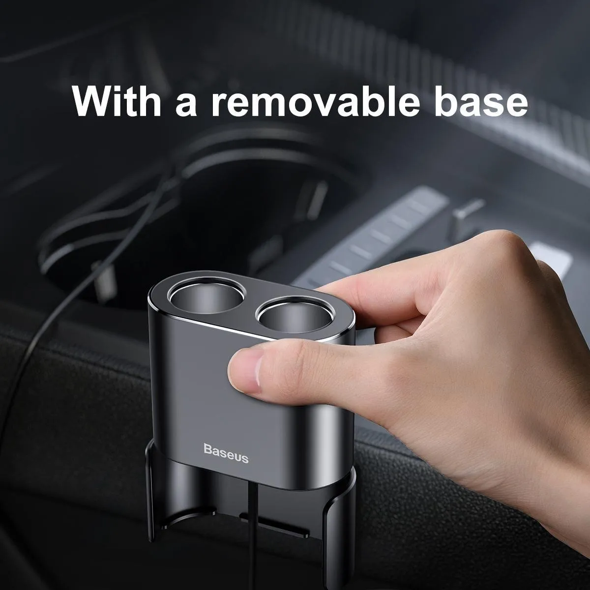Baseus Autolader 80W - 2x USB + 2x Sigarettenaansteker - Grijs