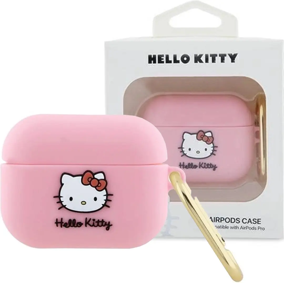 Hello Kitty Siliconen 3D Kitty Hoofdhoes AirPods Pro - Roze