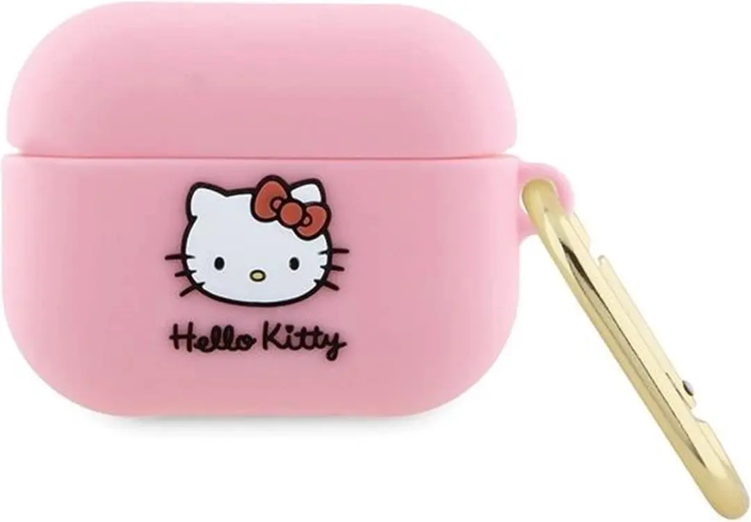 Hello Kitty Siliconen 3D Kitty Hoofdhoes AirPods Pro - Roze