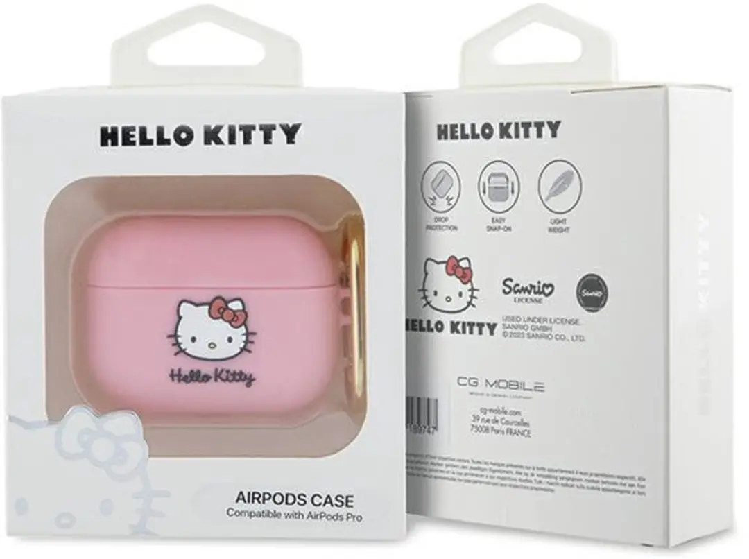 Hello Kitty Siliconen 3D Kitty Hoofdhoes AirPods Pro - Roze
