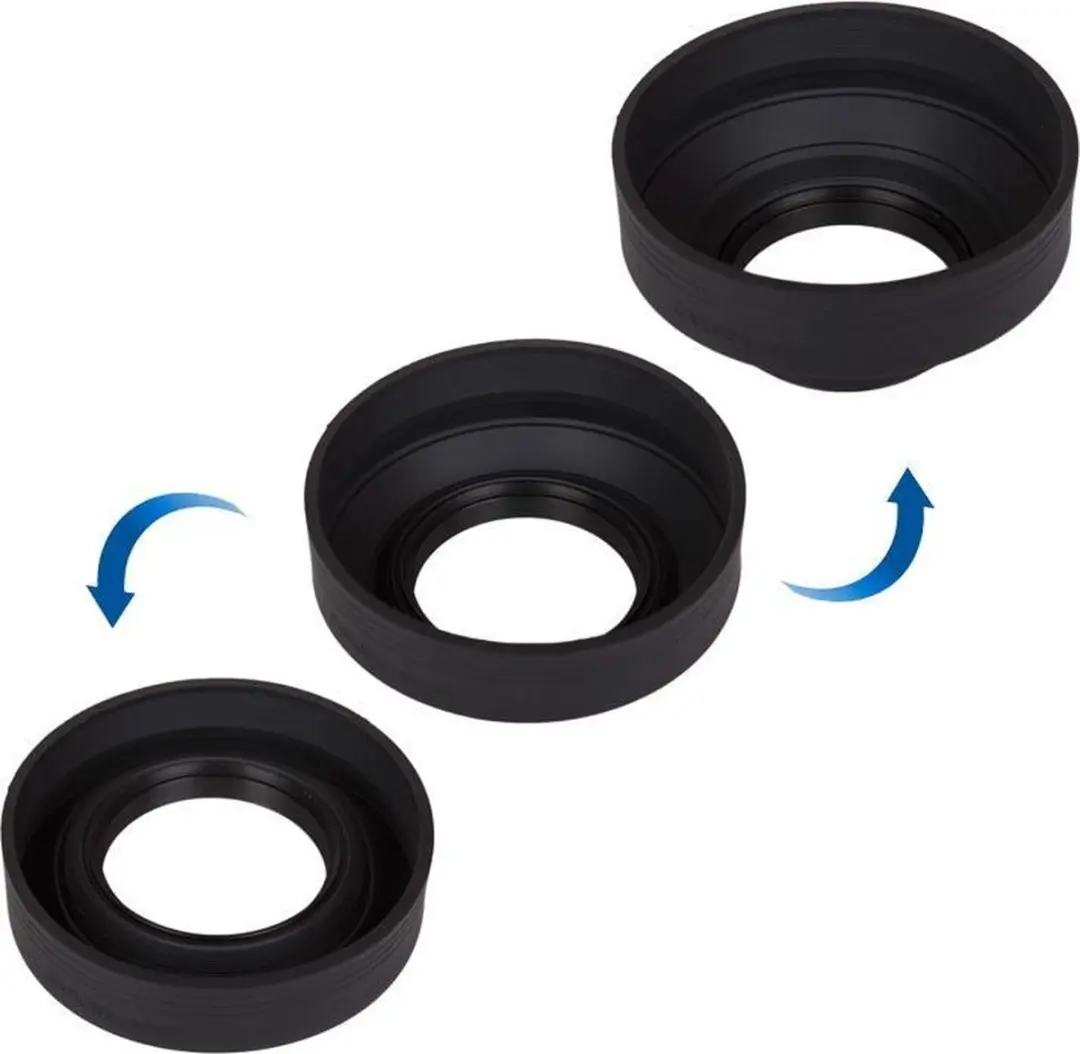 Caruba D41509 Rubberen Zonnekap 3in1 - 77mm