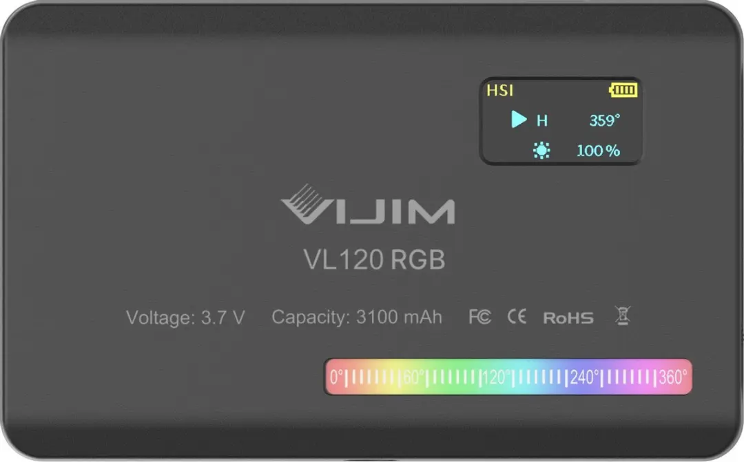Ulanzi VL120 RGB LED Videolamp 120 LED - 3100mAh - Zwart