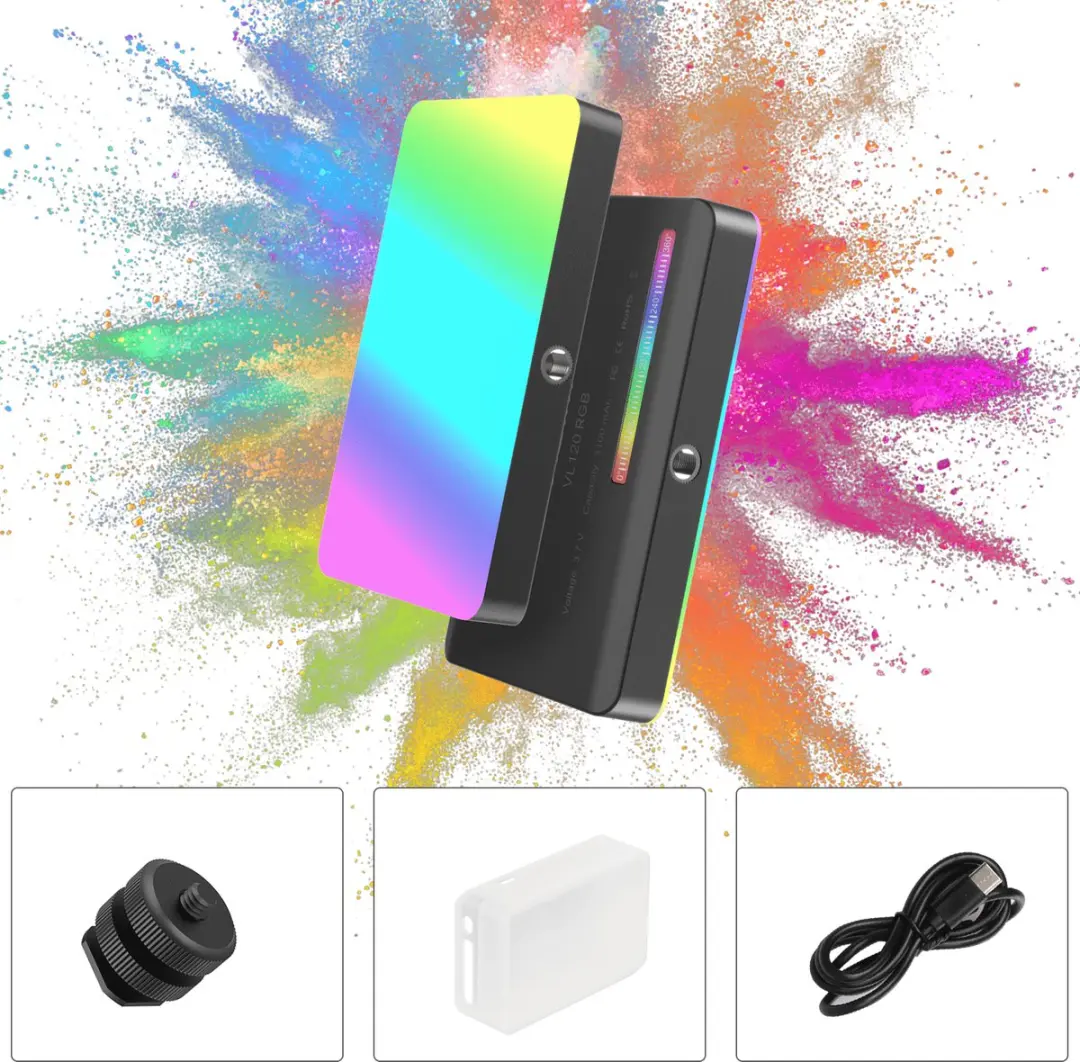 Ulanzi VL120 RGB LED Videolamp 120 LED - 3100mAh - Zwart - afbeelding 6 van 6
