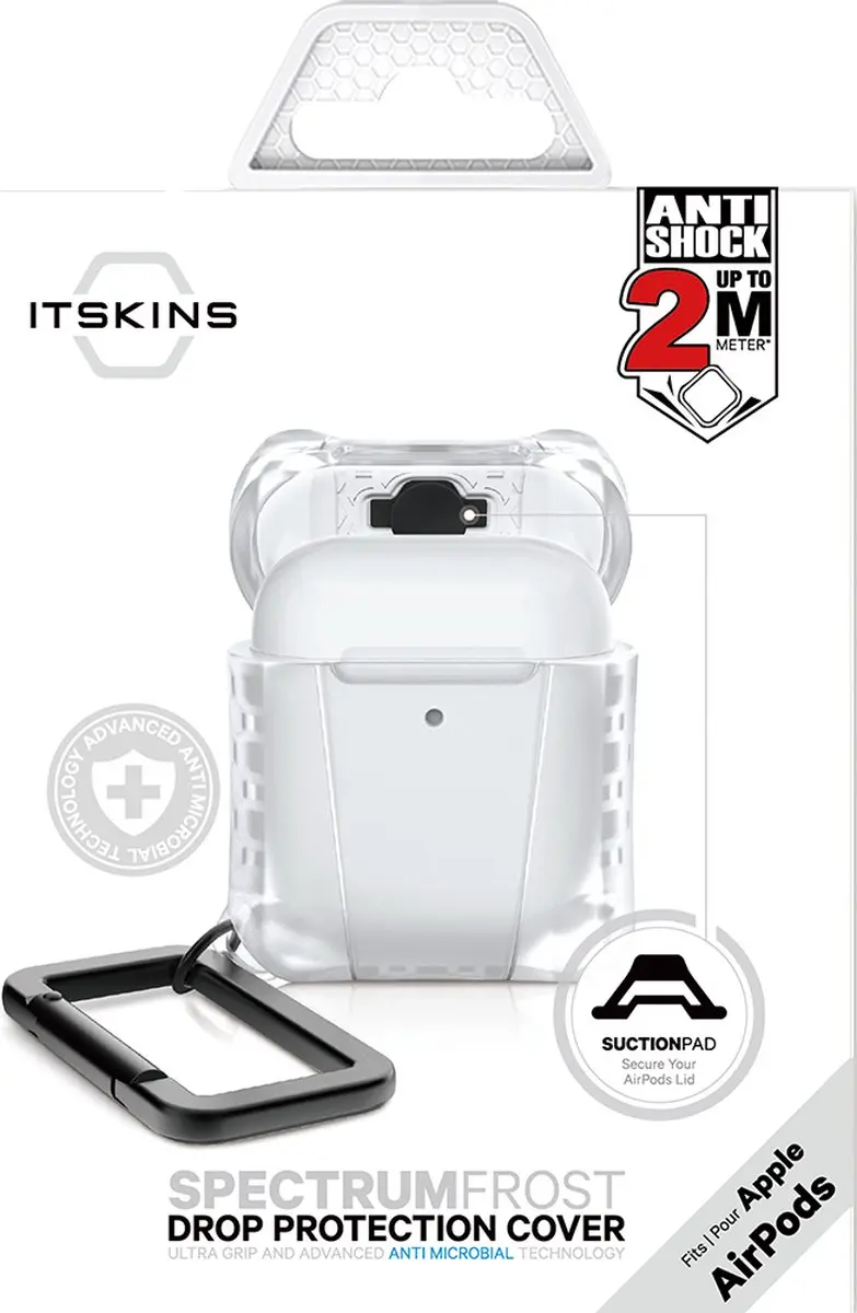 Itskins Spectrum Frost Cover AirPods 1/2 - AP55016501 - Transparant