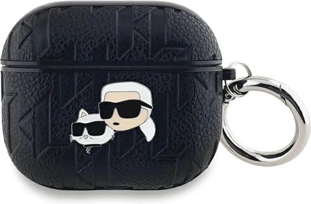 Karl Lagerfeld Monogram Karl & Choupette AirPods 3 Hoes - Zwart KLA3PGKCPK