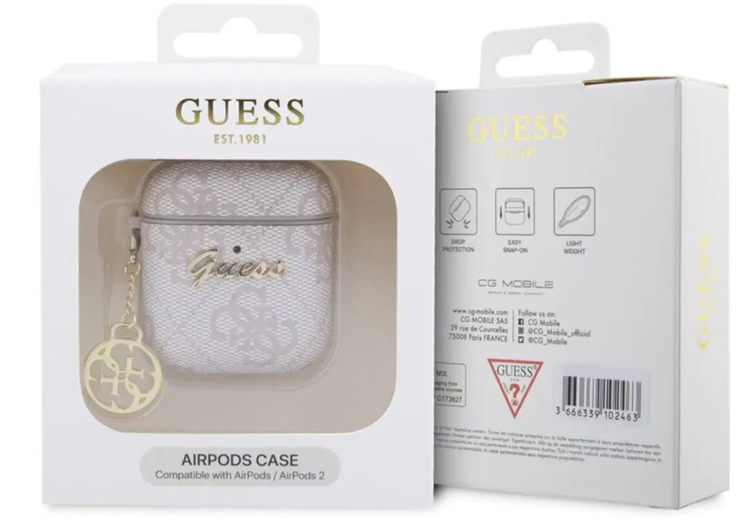 GUESS funda CHARM PU 4G Airpods 1/2 ROSA