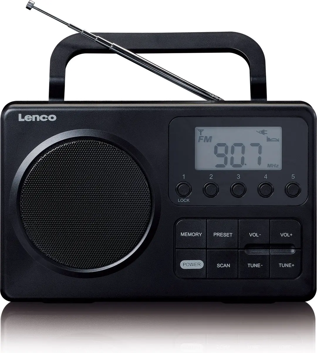 Lenco MPR-035BK Draagbare Radio - 3W - Zwart - afbeelding 6 van 6