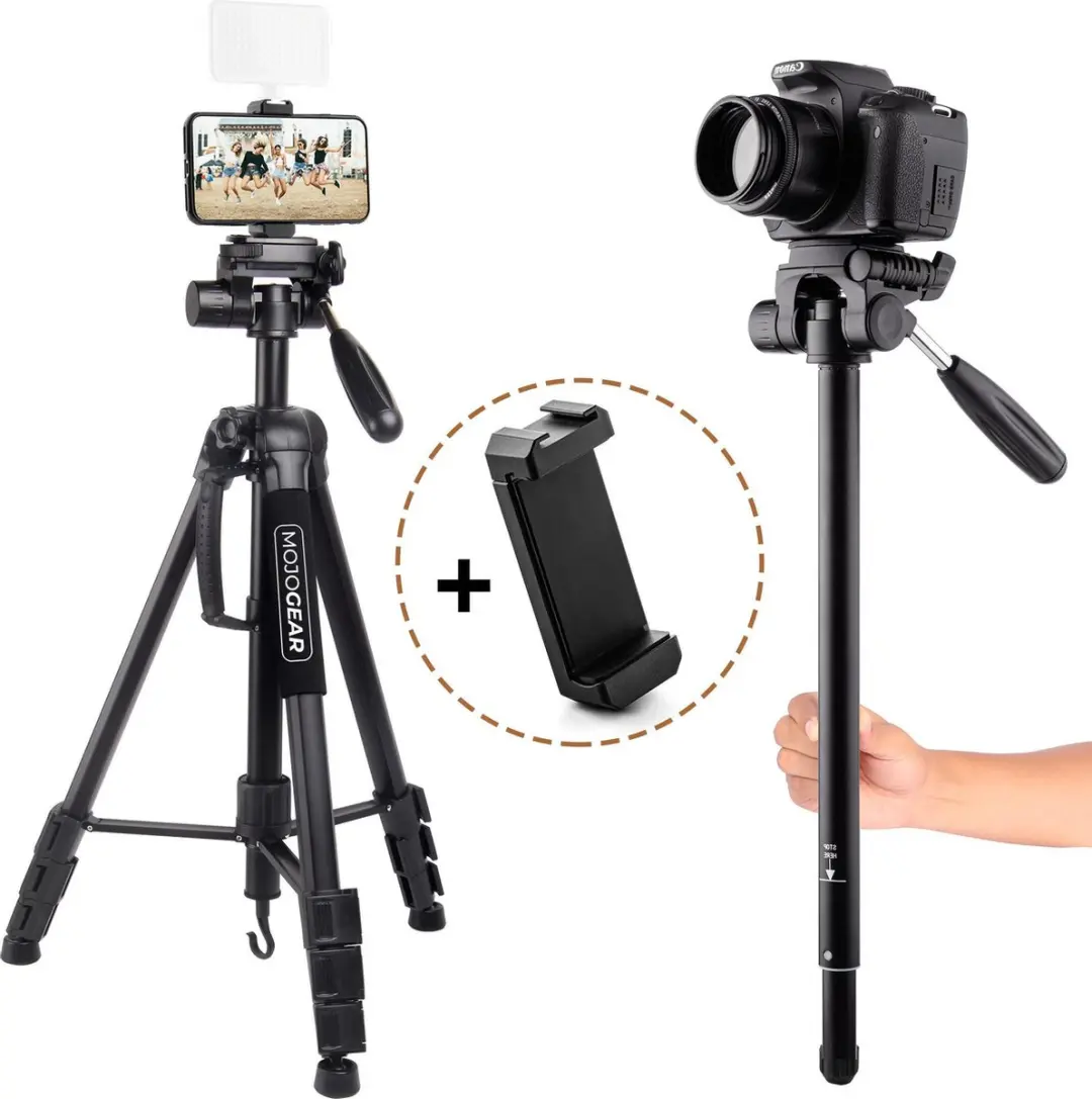 MOJOGEAR MG-24 2-in-1 Statief - 177cm - Zwart